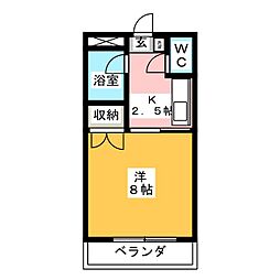 アパートメント北深志 1Kの間取図画像