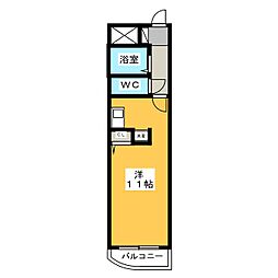 センターイン伊勢町 ワンルームの間取図画像