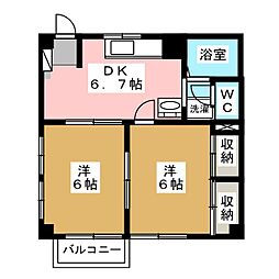 カラコレス 2DKの間取図画像