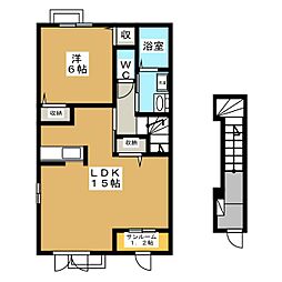 プレッソ 1LDKの間取図画像