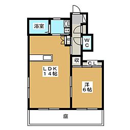 シャーメゾンクレイドル 1LDKの間取図画像