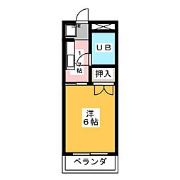 アパートメント北深志 1Kの間取図画像