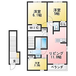 プラッツ・ルーエ 3LDKの間取図画像