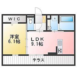 NEXUS D-ROOM笹部II 1LDKの間取図画像
