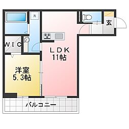 NEXUS D-ROOM笹部II 1LDKの間取図画像