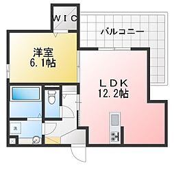 GRAND D-ROOM大手 1LDKの間取図画像