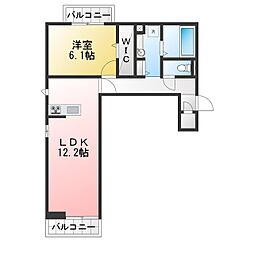 Mels court 1LDKの間取図画像