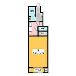 サンリットハウスグランデA 1Kの間取図画像