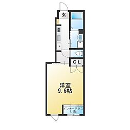 グランデール元町 1Kの間取図画像