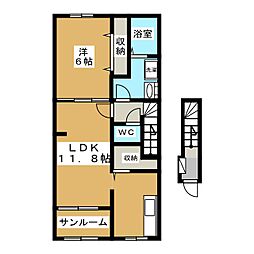 カーサヴェルデ 1LDKの間取図画像