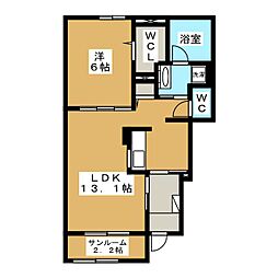 グランドソレーユ 1LDKの間取図画像