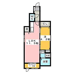 フレーシュ 1LDKの間取図画像
