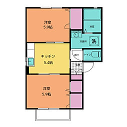 マーメイドA 2Kの間取図画像