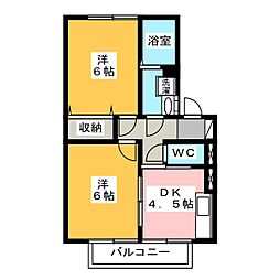 プロスパーT・O 2DKの間取図画像