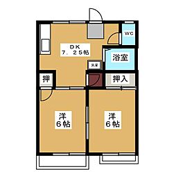 ハイツ赤羽 2DKの間取図画像