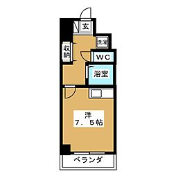 ダイアパレス長野大通り ワンルームの間取図画像
