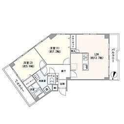 キャニオンマンション第2板橋 2LDKの間取図画像