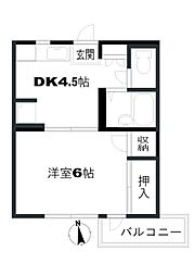 リヴィエールタマ 1DKの間取図画像
