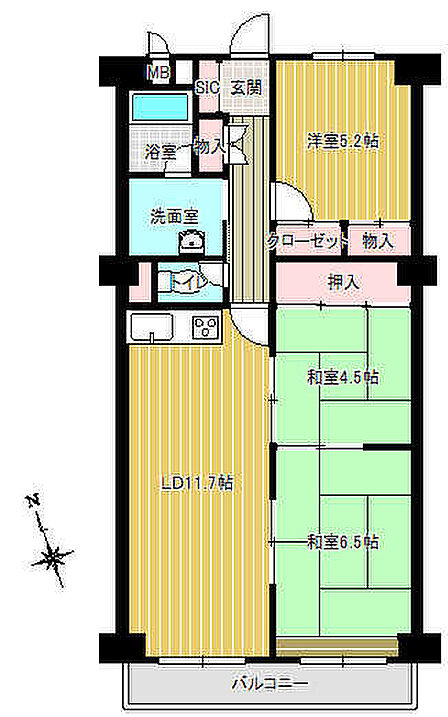 3LDK 間取り