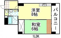 岡田ビル 1LDKの間取図画像