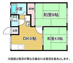LOCKUP福成B棟 2DKの間取図画像