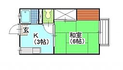 第2オリオンコーポ 1Kの間取図画像