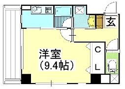 リヴィエールヴェルト 1Kの間取図画像