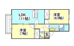 プルミエール 2LDKの間取図画像