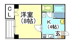 はなやびる 1Kの間取図画像