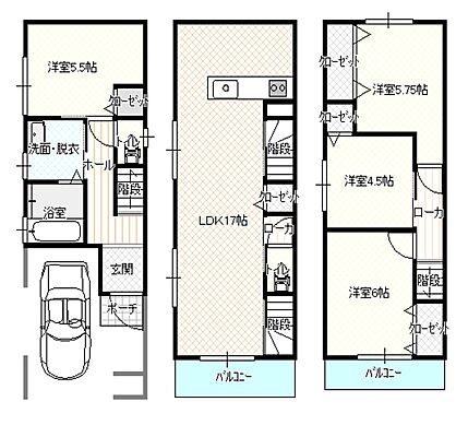 間取り 東成区大今里南２丁目　中古一戸建 築浅住宅