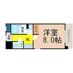 フジハイツII 3階1Kの間取り