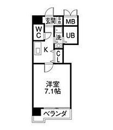 サンク栄みなみマンション 6階1Kの間取り