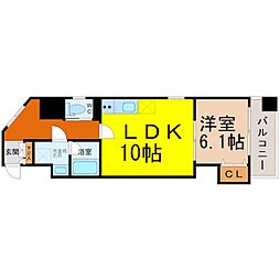 カスタリア志賀本通 1LDKの間取図画像