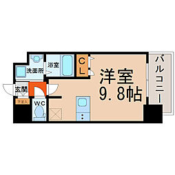プレサンス大須プライマル ワンルームの間取図画像