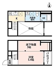 フェリス荒子 1Kの間取図画像