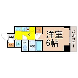 プレサンス鶴舞グリーンパーク 1Kの間取図画像