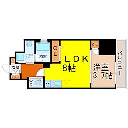 サンシャイン大須 1LDKの間取図画像