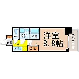 プレサンス錦通THE葵 1Kの間取図画像