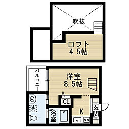 ジュネス堀越 1Kの間取図画像
