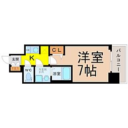 S-RESIDENCE上前津駅前 1Kの間取図画像