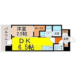 エステムコート名古屋サウスプレミオ 1DKの間取図画像
