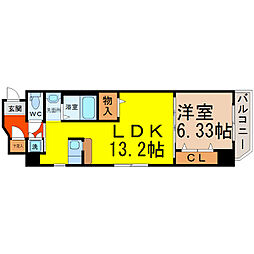 グランデージ則武 1LDKの間取図画像