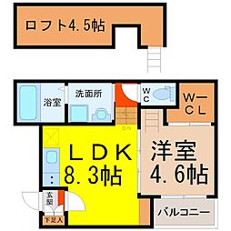 プロスペクト大宮 1LDKの間取図画像