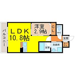 ポルタニグラ千種 1LDKの間取図画像