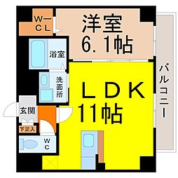 アースヒル東白壁 1LDKの間取図画像
