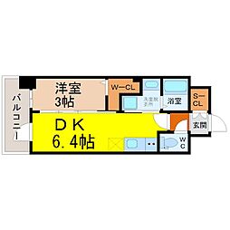 エステムコート名古屋サウスネクスト 1DKの間取図画像