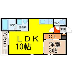 GRANDTICMIZUKIRI 1LDKの間取図画像