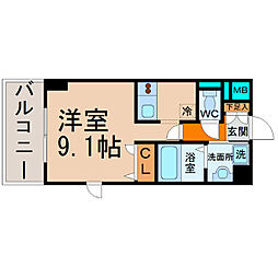 プレサンス金山グリーンパークス 1Kの間取図画像