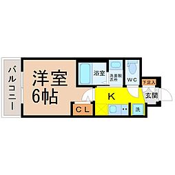 エステムコート名古屋新栄アクシス 1Kの間取図画像