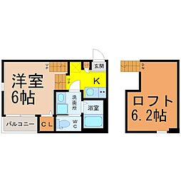 ハーモニーテラス平出町2 1SKの間取図画像